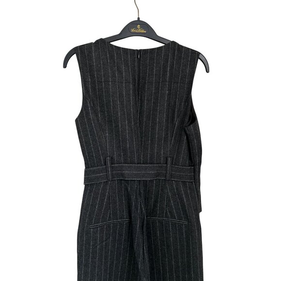 SUISTUDIO Wool Jumper Charcoal Gray Wool Stripes Lined Wide Leg - Picture 10 of 15